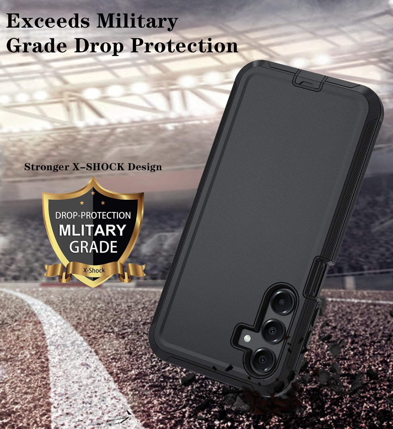 3 in 1 Detachable Protective phone  Case  with Soft HD Screen Protector